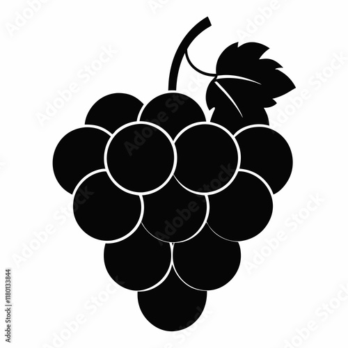 Elegant Grapes Silhouette Vector Art