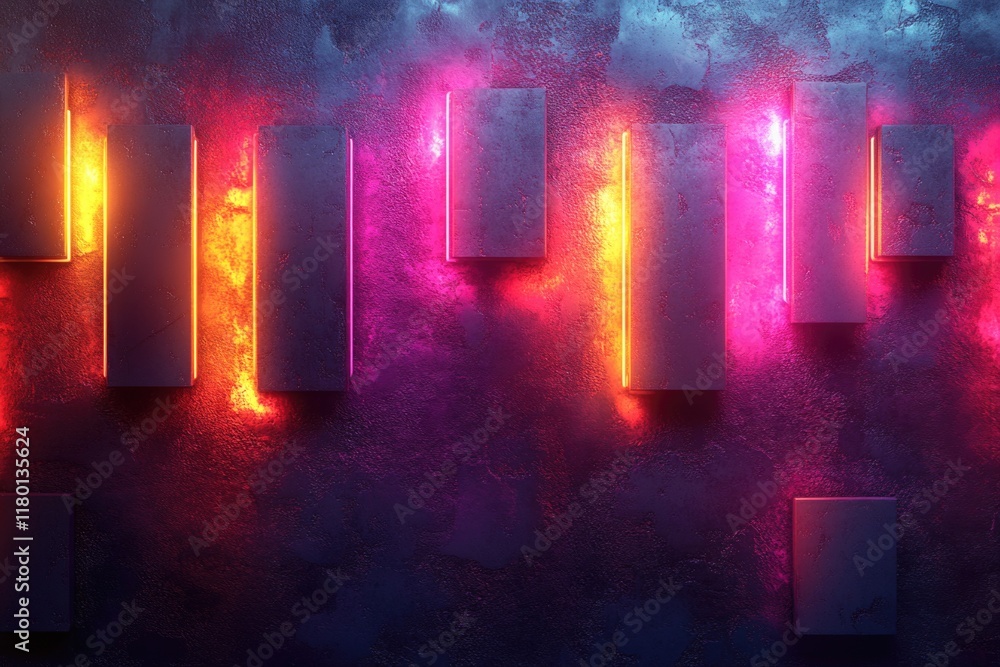 custom made wallpaper toronto digitalA close-up shot of a colorful wall with multiple types of lights installed