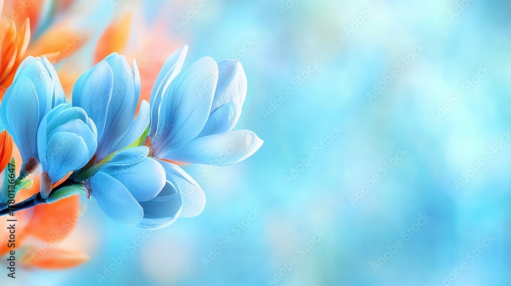 A close up of a blue flower on a branch A close up of a blue flower on a branch