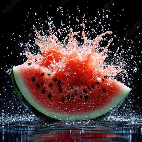 watermelon explosion with a splash of juice.