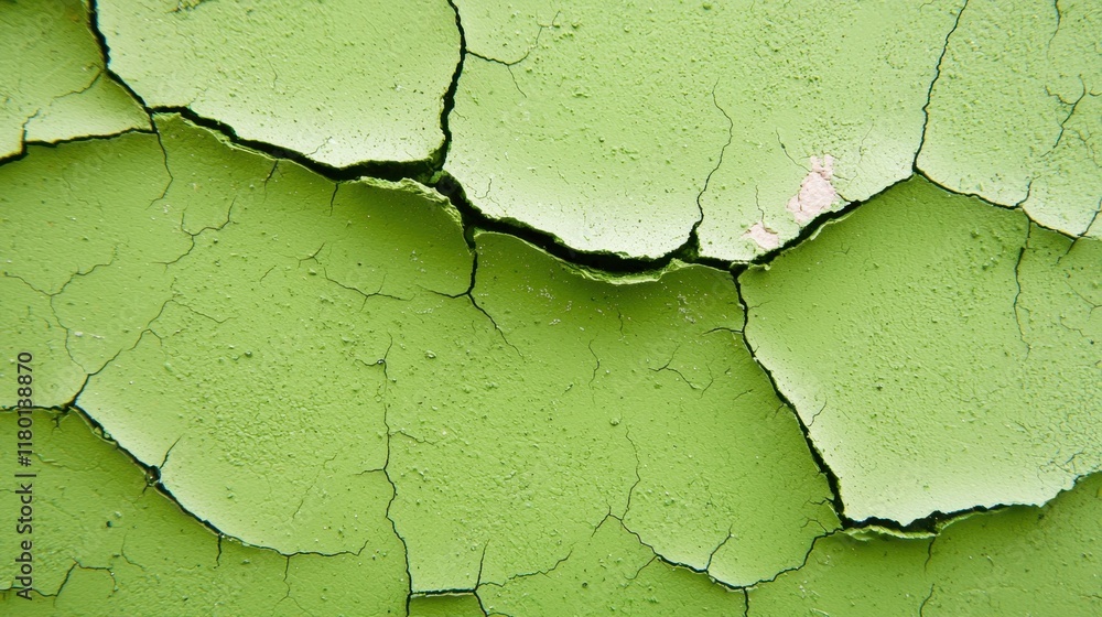 Obraz premium A close up of a green wall with peeling paint
