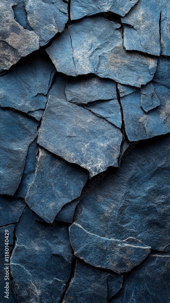 A dark blue slate texture background with cracked layers, ideal for rugged and natural design concepts. A dark blue slate texture background with cracked layers, ideal for rugged and natural design concepts.