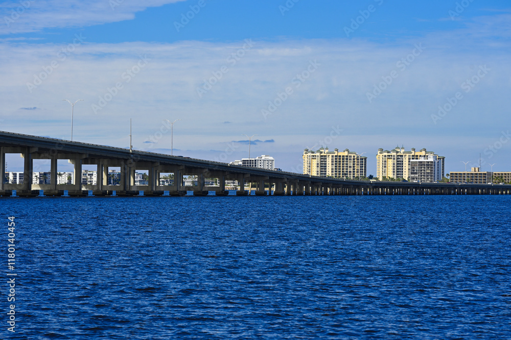 Bridge and transportation infrastructure. Bridge and transportation infrastructure.