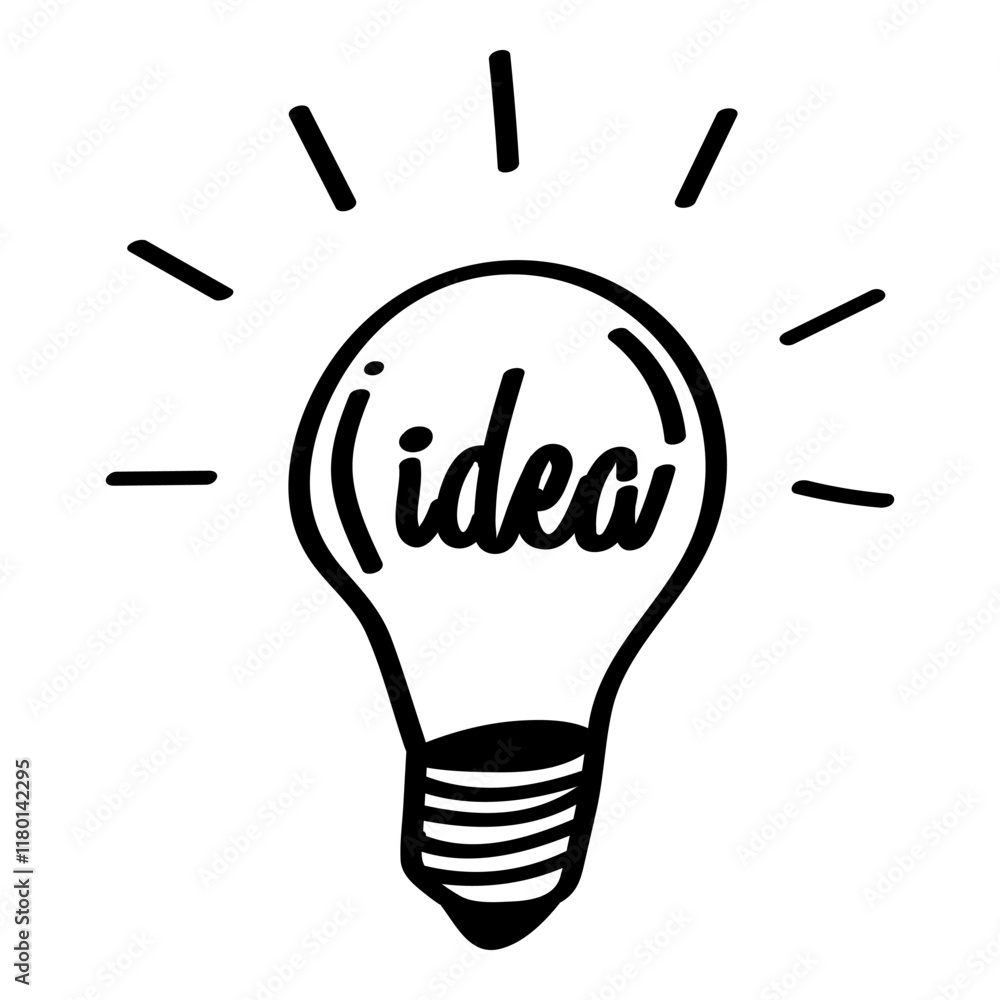 Light Bulb. Cartoon doodle lighting Light Bulb. Cartoon doodle lighting