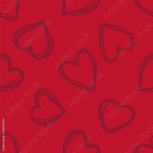 Seamless pattern with hearts. Pattern love cute girl fashion