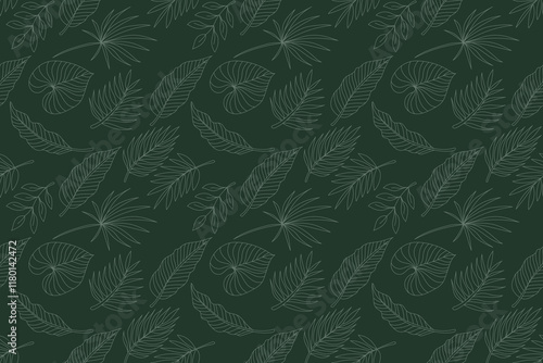 Tropical leaf Wallpaper, Nature leaves pattern design