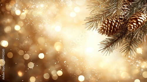 Wallpaper Mural A pine branch with a pine cone on top of it Torontodigital.ca