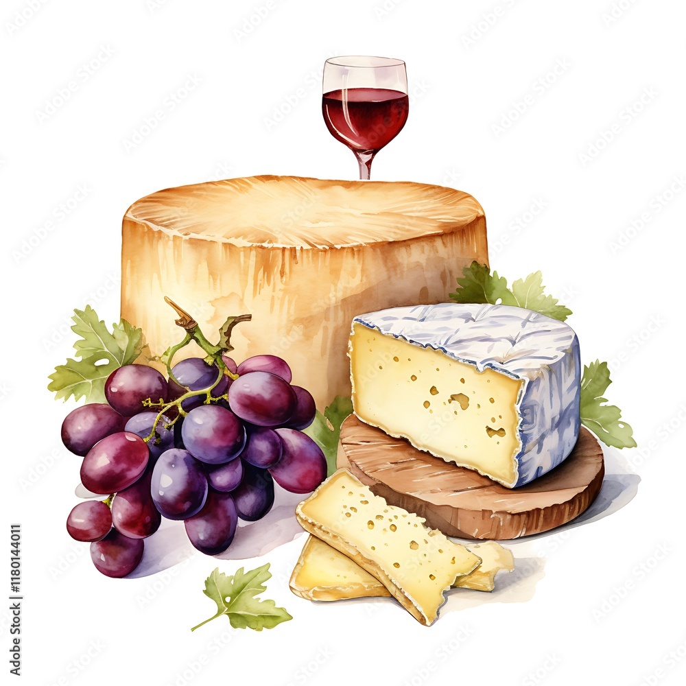 French cheese selection celebrating bastille day with red wine and grapes French cheese selection celebrating bastille day with red wine and grapes