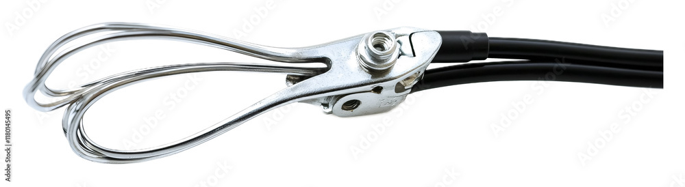 Cycling Brake Lever Cable for Reliable Braking - Isolated on White Background Cycling Brake Lever Cable for Reliable Braking - Isolated on White Background