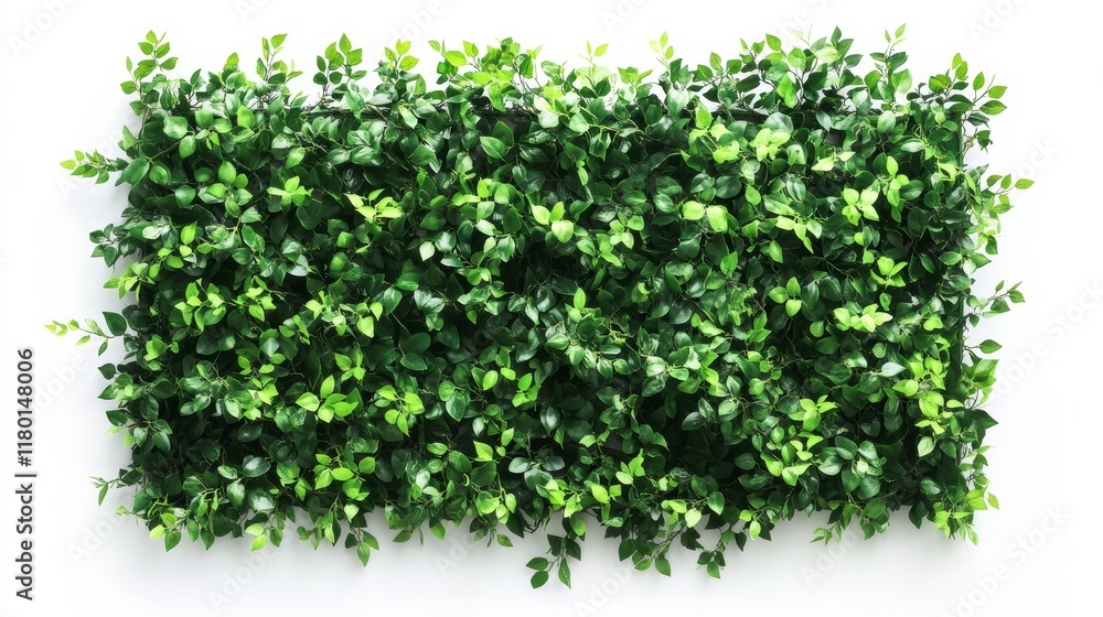 Decorative panel with artificial foliage, isolated on white. Decorative panel with artificial foliage, isolated on white.