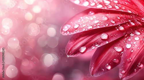 A red flower with water droplets on it