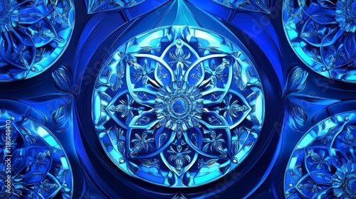 Stunning Blue Mandala Design with Intricate Details