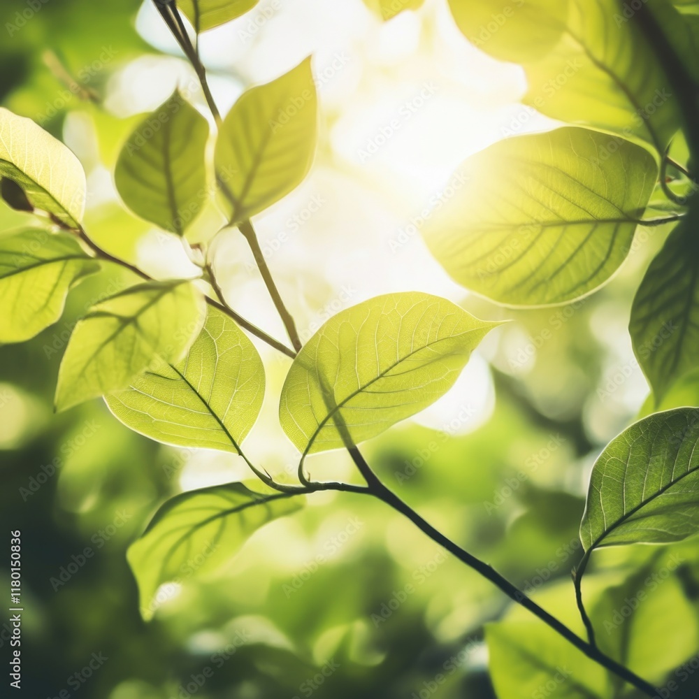 A tree with its leaves illuminated by the warm sun, perfect for use in scenes about nature, serenity, or peaceful moments A tree with its leaves illuminated by the warm sun, perfect for use in scenes about nature, serenity, or peaceful moments