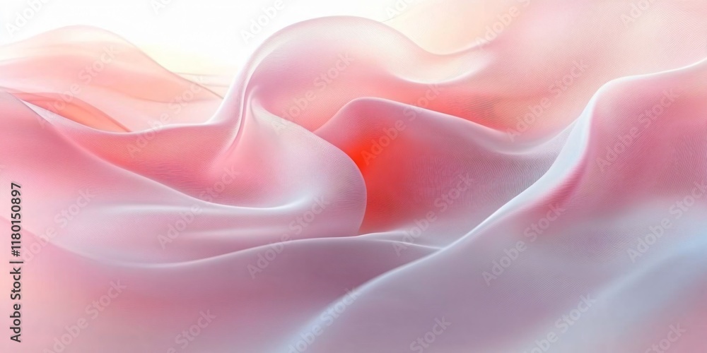 Obraz premium An ethereal dance of soft pink fabric against a pale white background, perfect for serene branding, wedding invitations, or calming seasonal decor.