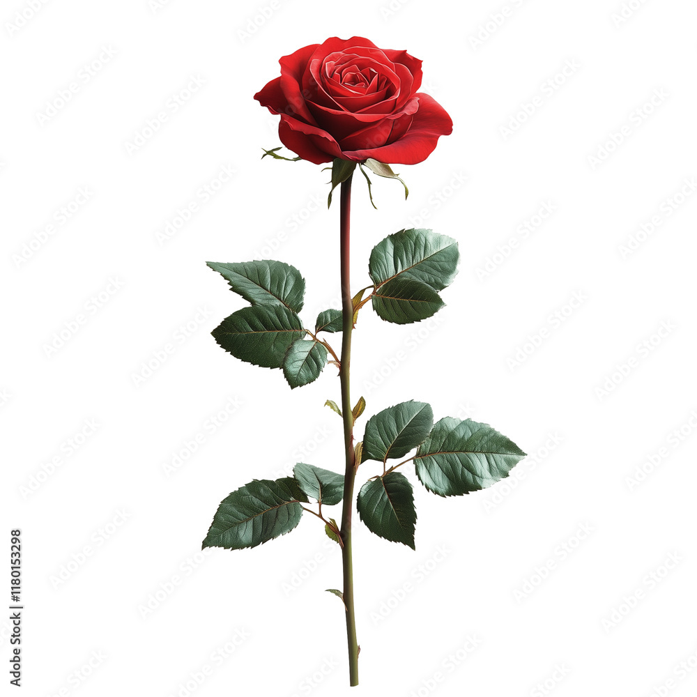 Red Rose in Full Bloom with Vibrant Petals and Lush Green Leaves, Romantic and Elegant Botanical Illustration, Isolated Transparent Background for Valentine's Day and Gifts
Red Rose in Full Bloom with Vibrant Petals and Lush Green Leaves, Romantic and Elegant Botanical Illustration, Isolated Transparent Background for Valentine's Day and Gifts