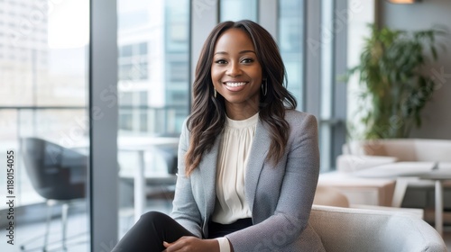Confident female professional in modern office environment with natural light Free Download Confident female professional in modern office environment with natural light - GFXLoad