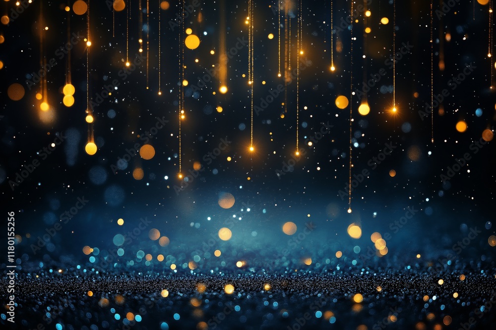 Twinkling raindrops and shimmering lights create a captivating evening display against a dark backdrop. Generative AI Twinkling raindrops and shimmering lights create a captivating evening display against a dark backdrop. Generative AI