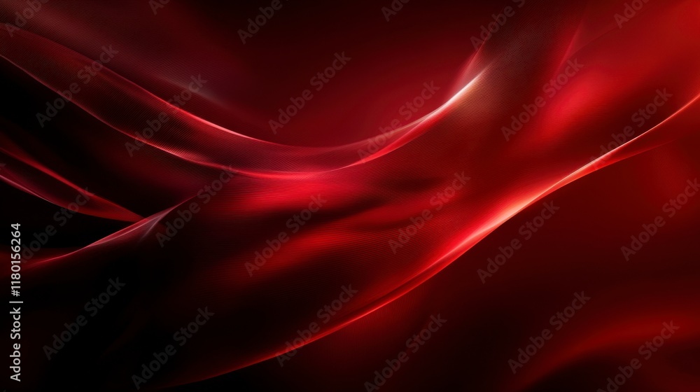 Obraz premium Abstract Red Wave Background Design, Elegant Swirl
