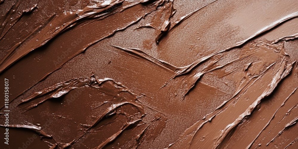 Φωτογραφία A close-up shot of rich and creamy chocolate frosting on a cake, perfect for dec