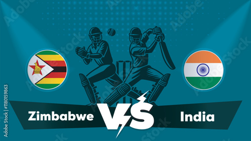 Zimbabwe Vs India , India VS Zimbabwe Match , cricket match ,Cricket match concept with creative illustration.eps
