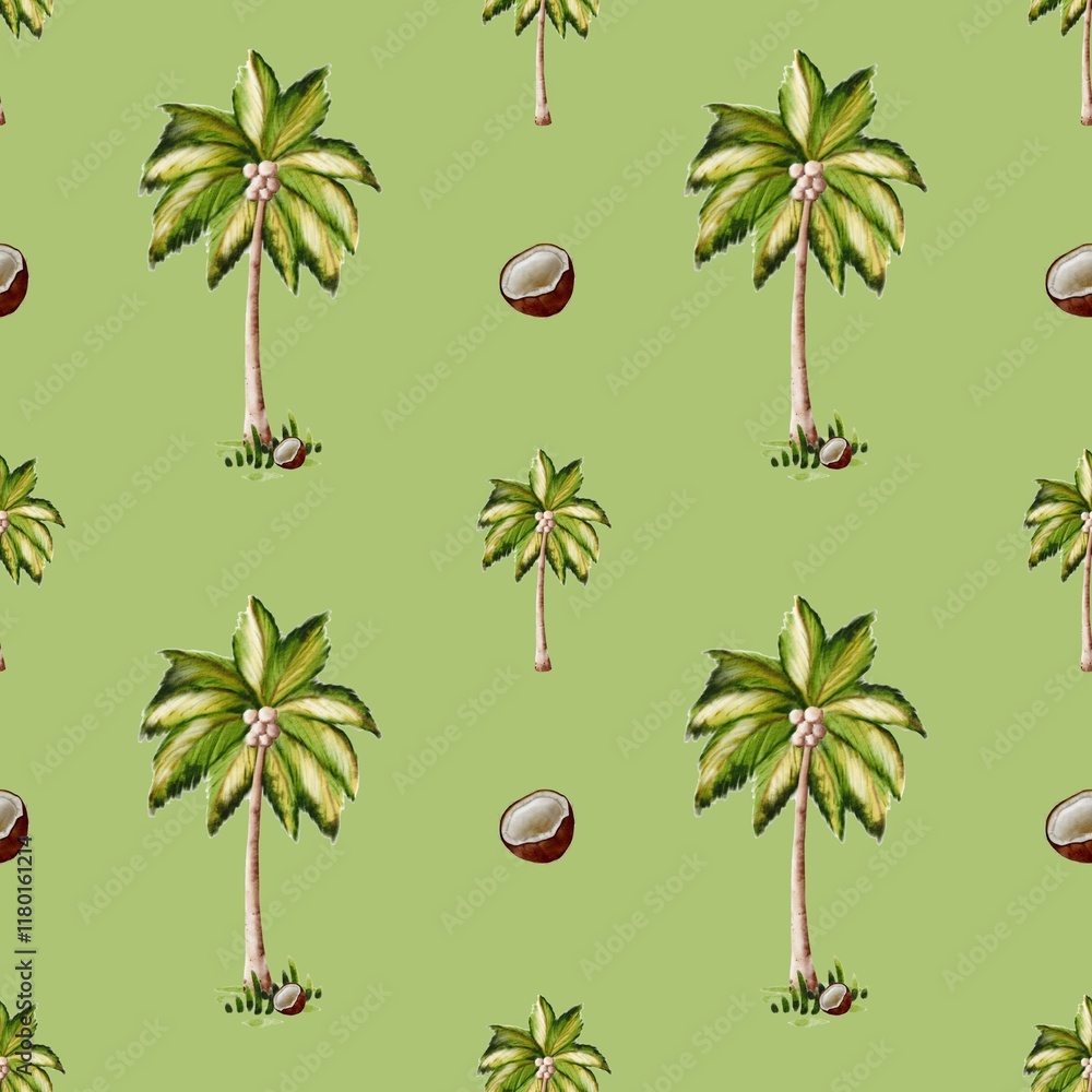 custom made wallpaper toronto digitalWatercolor seamless palm tree pattern for textile and packaging design