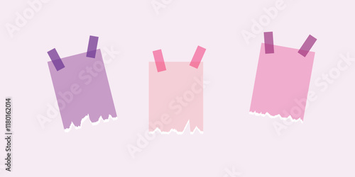 set of stickers, vector, blank, colorful, rectangular, paper, blank