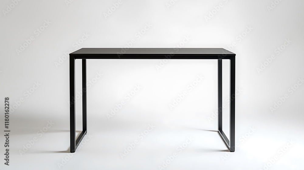 A black table with a white background A black table with a white background