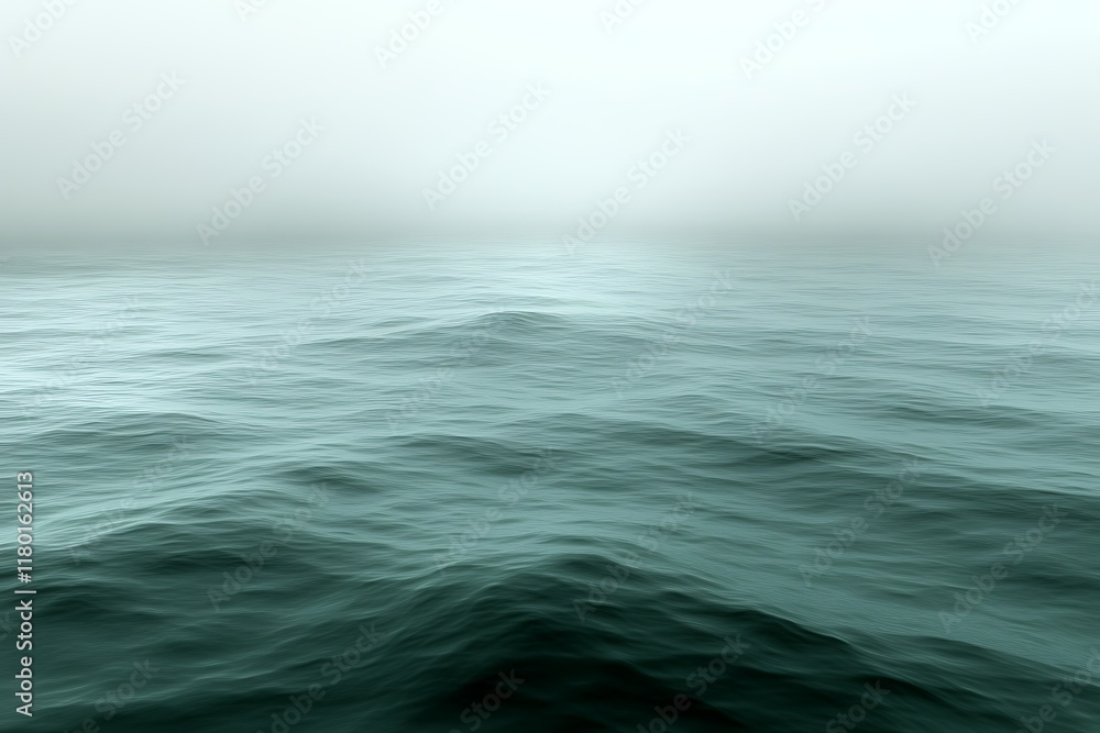 Misty ocean, calm waves, serene seascape. Misty ocean, calm waves, serene seascape.