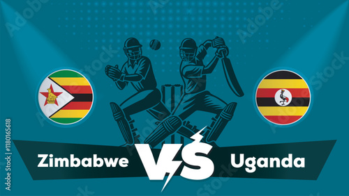 Zimbabwe Vs Uganda , Uganda VS Zimbabwe cricket match , Cricket match concept with creative illustration.eps