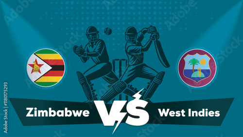 Zimbabwe VS West Indies Match , West Indies Vs Zimbabwe cricket match , Cricket match concept with creative illustration.eps
