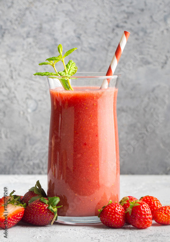 Strawberry smoothie or milk...
