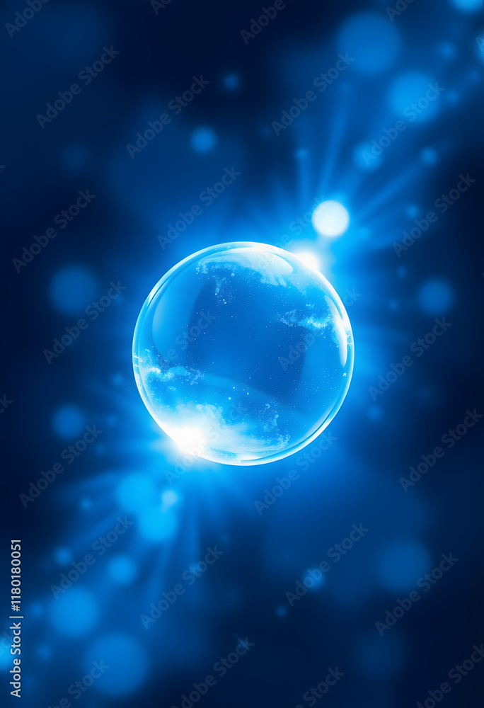 Abstract blue energy sphere transparent round bright glowing, magical abstract background, pixel art, with white tones Abstract blue energy sphere transparent round bright glowing, magical abstract background, pixel art, with white tones
