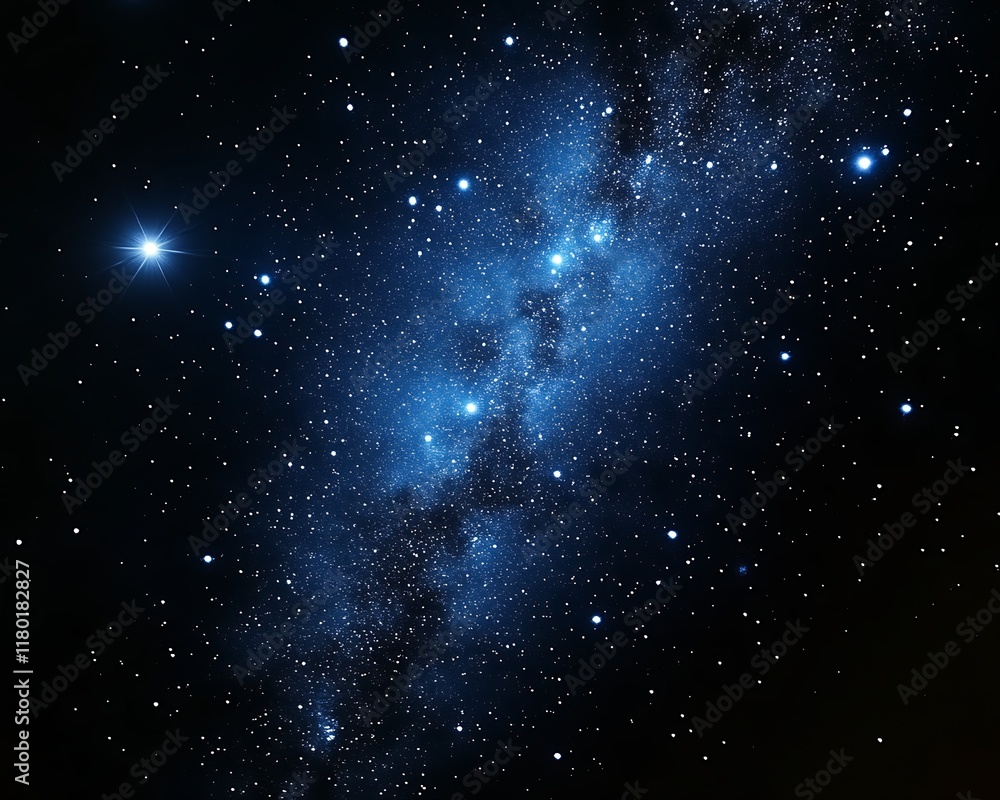Obraz premium Stunning view of the Milky Way galaxy at night.