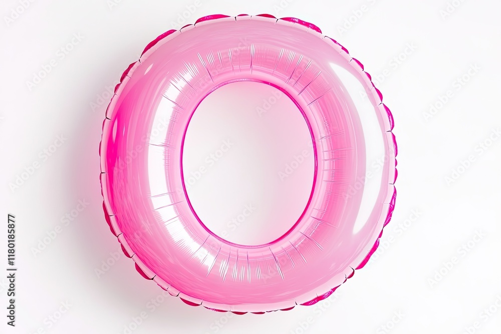 Bright pink inflatable ring featuring circular design, perfect f Bright pink inflatable ring featuring circular design, perfect f