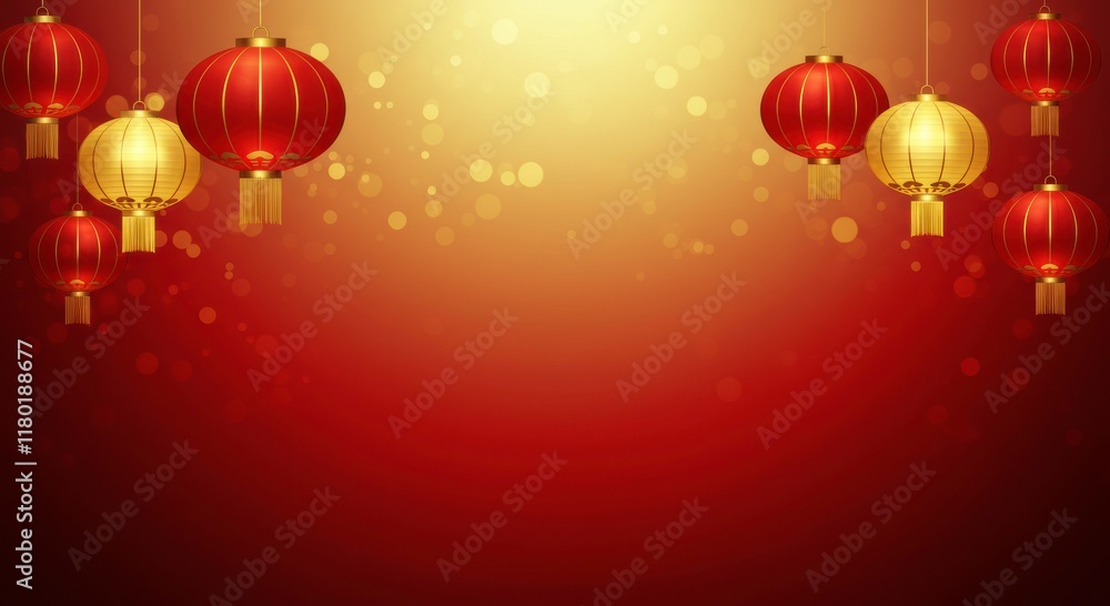 Red and Gold Lanterns: Celebrate Chinese New Year with this vibrant and festive background. The red and gold lanterns, traditionally associated with luck and prosperity. Red and Gold Lanterns: Celebrate Chinese New Year with this vibrant and festive background. The red and gold lanterns, traditionally associated with luck and prosperity.
