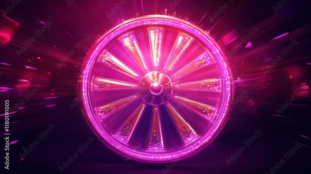 © Chotijah - A radiant pink and gold wheel of fortune glows brightly