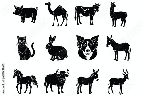 Farm Animals Silhouette Bundle Vector Design