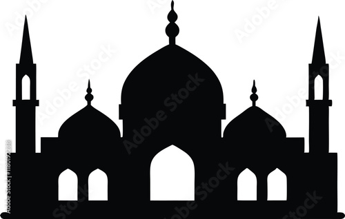 mosque silhouette,mosque vector illustration