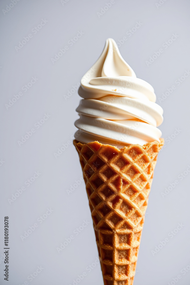 Vanilla soft serve ice cream cone Vanilla soft serve ice cream cone