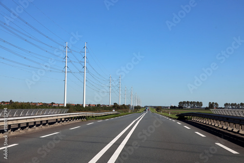 Wintrack-type high-voltage pylons along the N205 near Hoofddorp photo