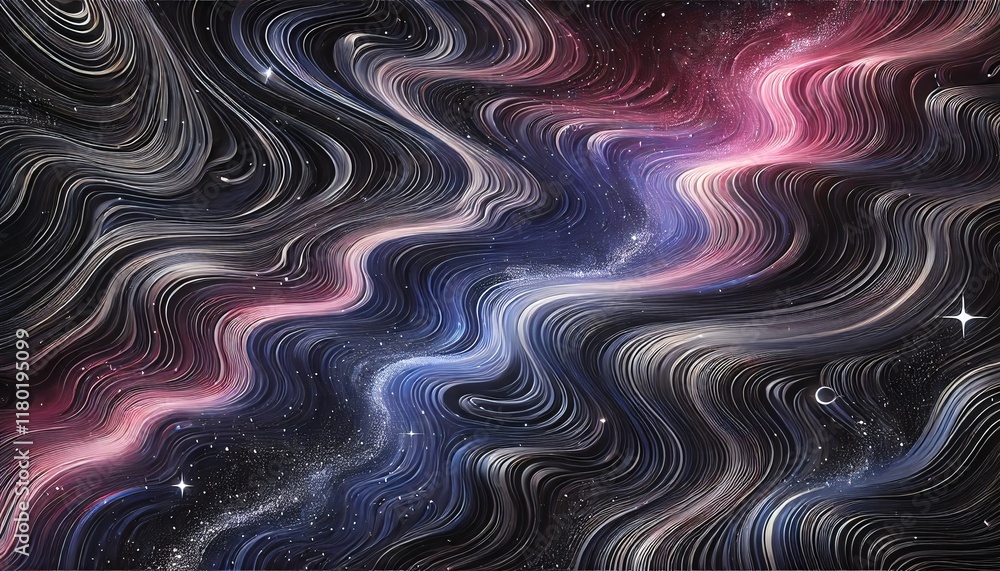 Obraz premium Swirling nebula with bright stars