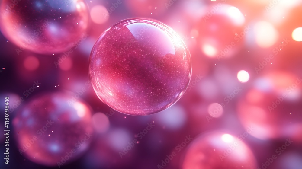 Abstract pink spheres floating in space. Abstract pink spheres floating in space.