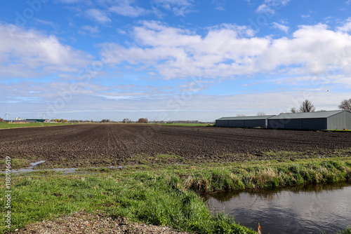 Muddy fields after potato harves in the low Zuidplaspolder photo