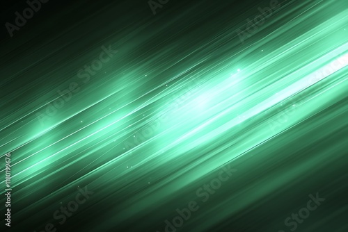 Abstract green light streaks background.