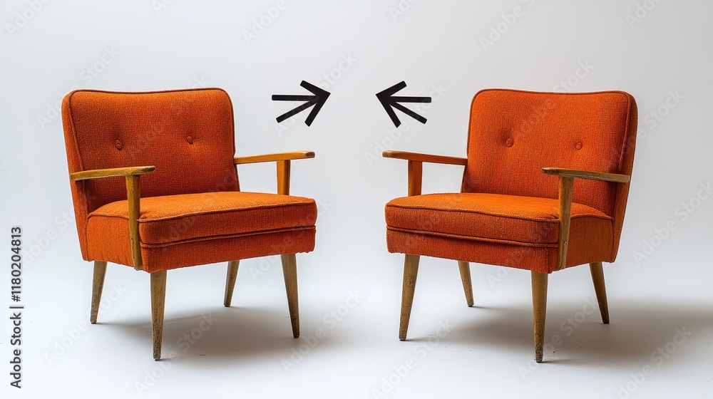 Visuals showing recommended distances represented by creative graphics such as two chairs arrows or silhouettes Visuals showing recommended distances represented by creative graphics such as two chairs arrows or silhouettes