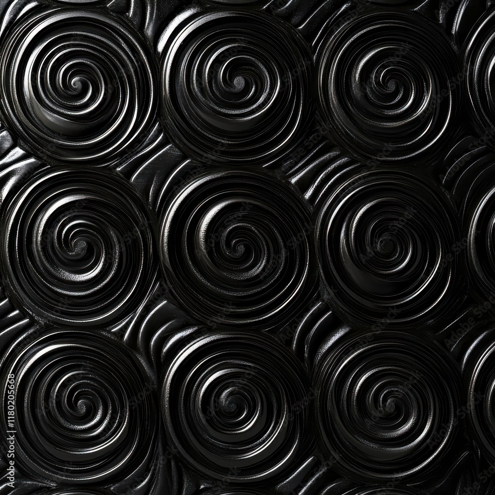 Abstract Black Spiral Pattern Design Abstract Black Spiral Pattern Design