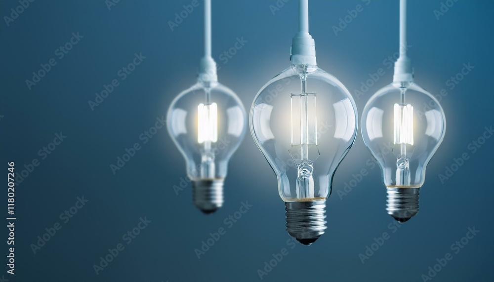 The connected light bulbs all turn on at once and emit light. The connected light bulbs all turn on at once and emit light.