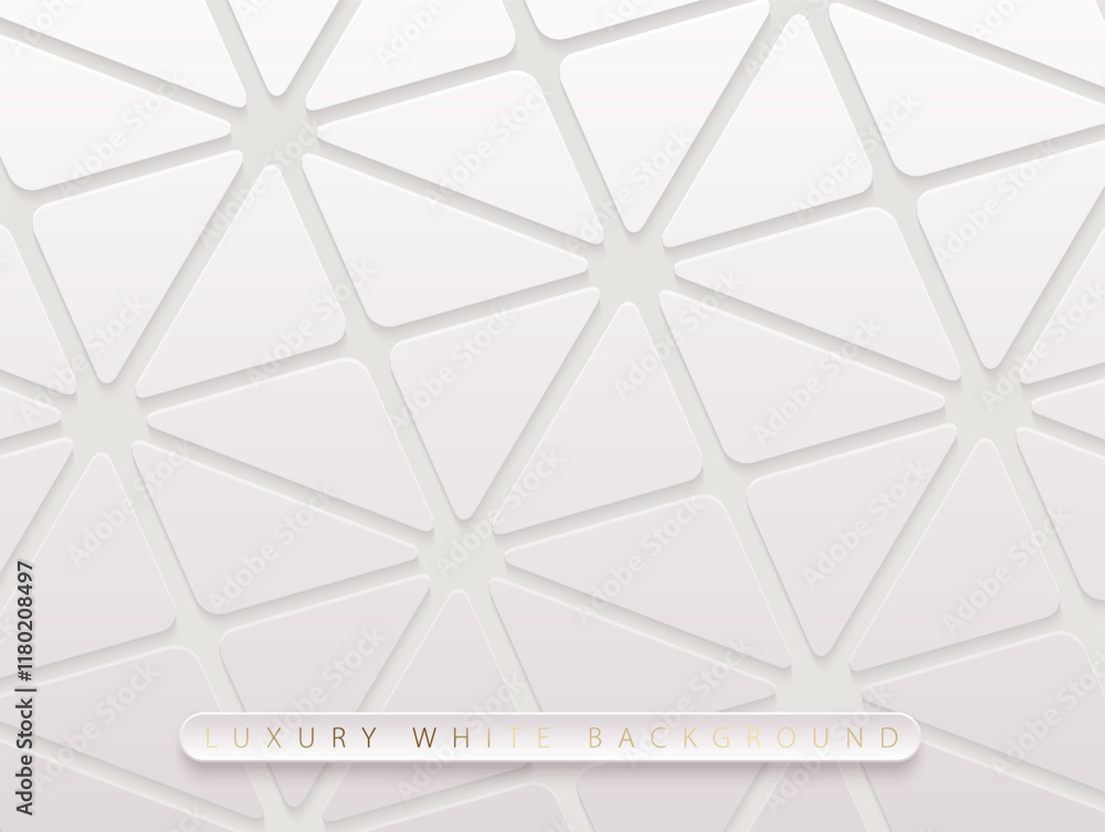 Vector abstract white layered business background with triangles shapes on gray. Light glossy laminate material texture luxury geometric pattern. High-tech banner. White business cover background Vector abstract white layered business background with triangles shapes on gray. Light glossy laminate material texture luxury geometric pattern. High-tech banner. White business cover background