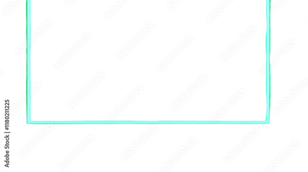 Dark neon green light lines in beton room isolated on white background Dark neon green light lines in beton room isolated on white background