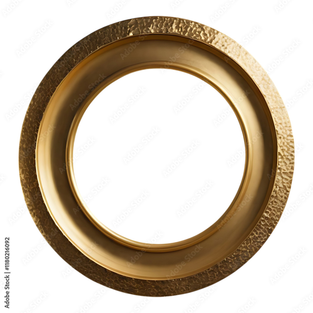 Round golden frame with sleek, polished edges and a modern style. Round golden frame with sleek, polished edges and a modern style.
